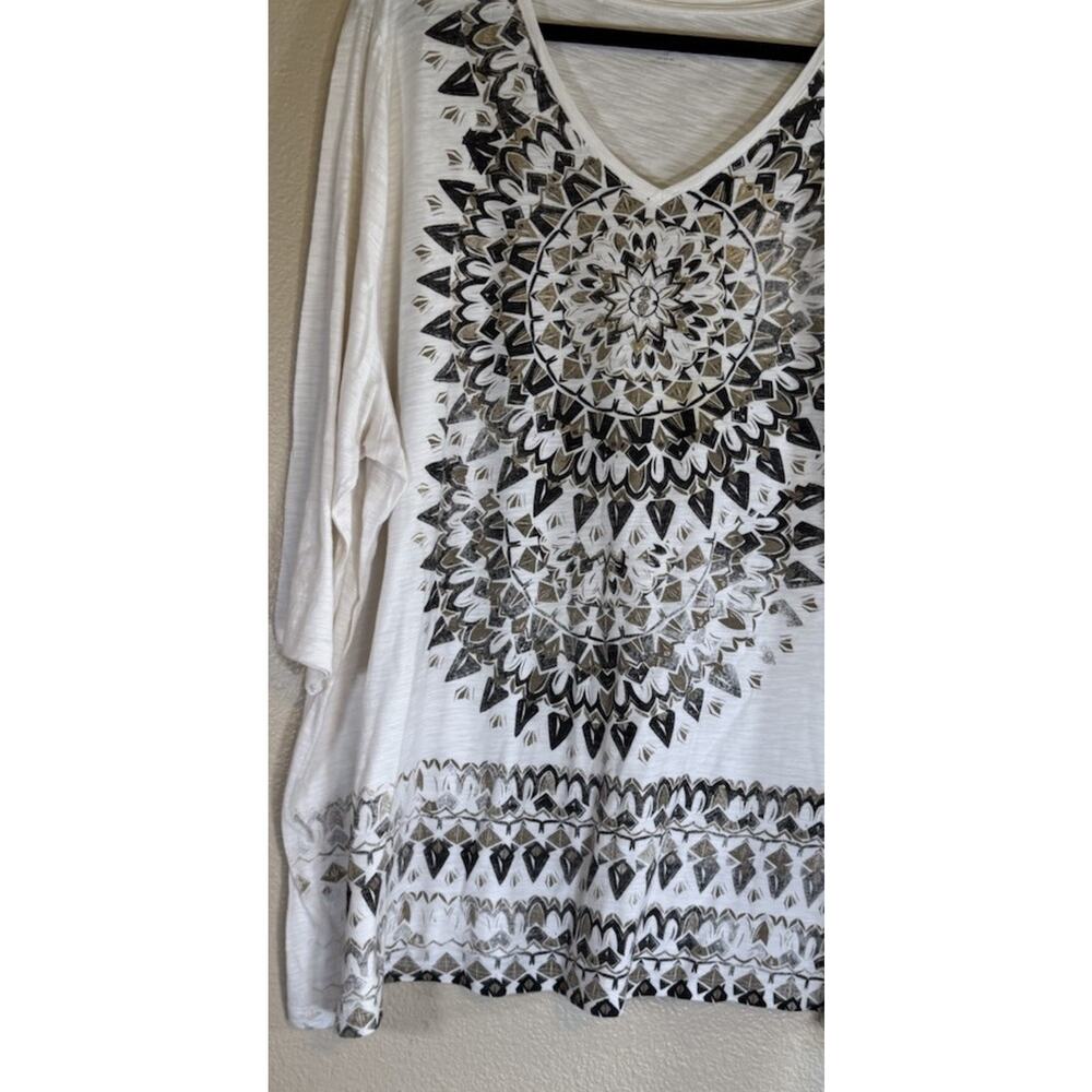 Catherines Plus 2X Tunic Top White Boho - Picture 3 of 6